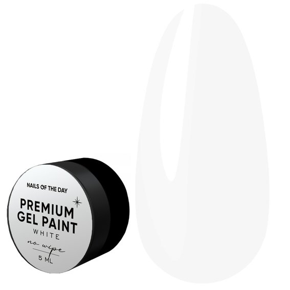 Гель-краска NAILSOFTHEDAY Premium gel paint White no wipe, 5 ml - Фото №1