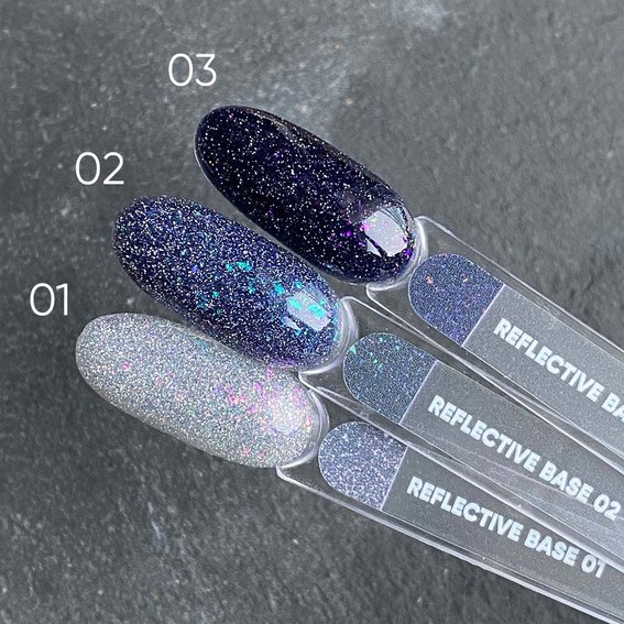 База NAILSOFTHENIGHT Reflective base 02 синие и лазурные блестки, 10 ml - Фото №3