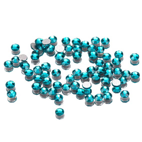 Стеклянные стразы для ногтей SS3 Blue Zircon 50 шт