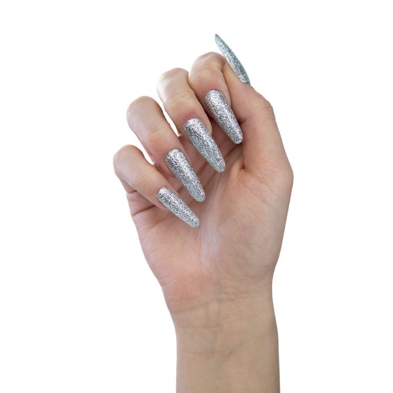 Гель-лак MAKEAR Premium Glitter 805 серебро с блестками 8 мл - Фото №2