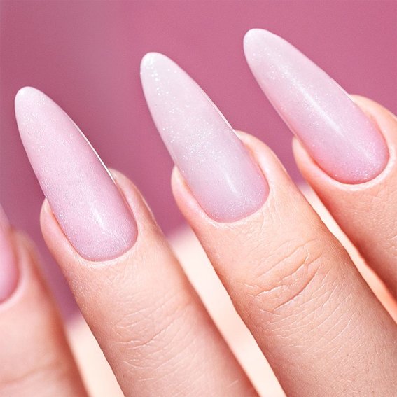 Гель для наращивания Victoria Vynn EASY FIBER GEL Sparkle Pink розовый c микроволокнами и блестками 50 мл - Фото №2