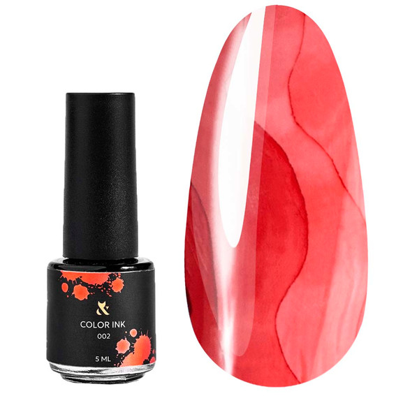 Цветное полимерное чернило для акварельного декора F.O.X Color Ink Red 002 5 мл - Фото №1