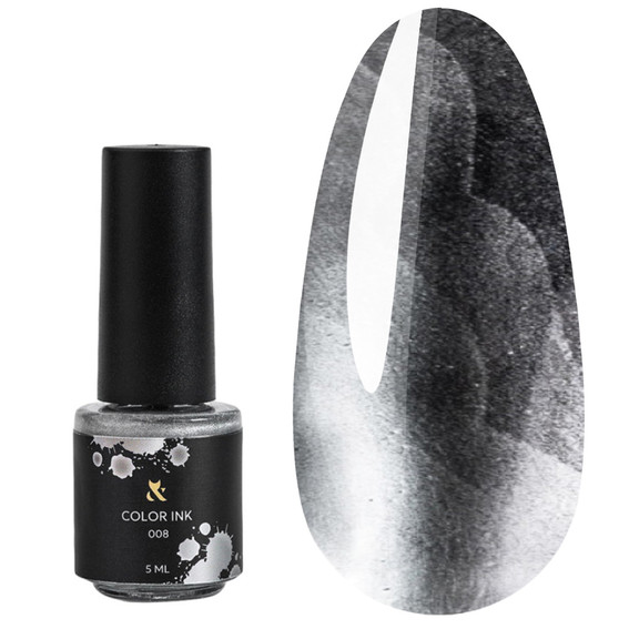 Цветное полимерное чернило для акварельного декора F.O.X Color Ink Silver 008 5 мл - Фото №1