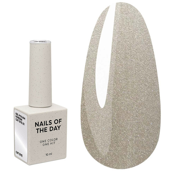 Гель-лак NAILSOFTHEDAY Korean cat eye 01 полупрозрачный светло-оливковый 10 мл - Фото №1