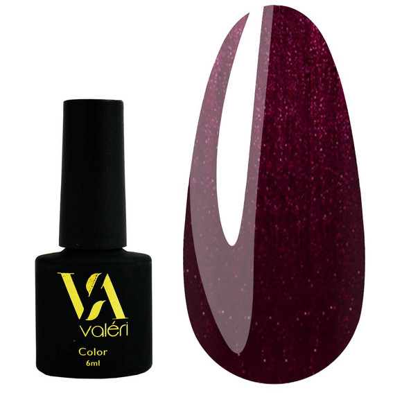 Гель-лак VALERI Color №118 винно-лиловый с микроблеском 6 мл (VA118) - Фото №1