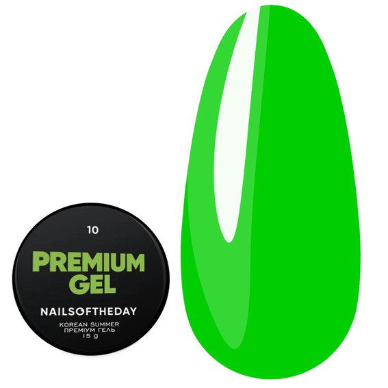 Строительный гель NAILSOFTHEDAY Premium gel 10 салатовый 15 мл - Фото №1