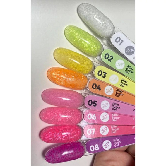 Gel polish SILLER SUGAR №05 pink with glitter 15 ml (u0000017997) - Фото №2
