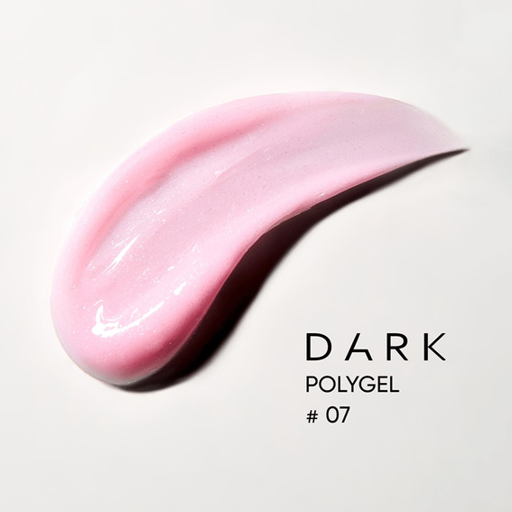 Полигель DARK PolyGel 07 розовый с шиммером 30 мл (в тюбике) - Фото №2
