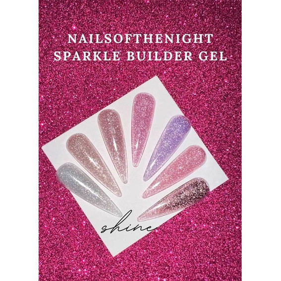 Гель NAILSOFTHENIGHT Sparkle Builder gel 05 лиловый светоотражающий 15 мл - Фото №3