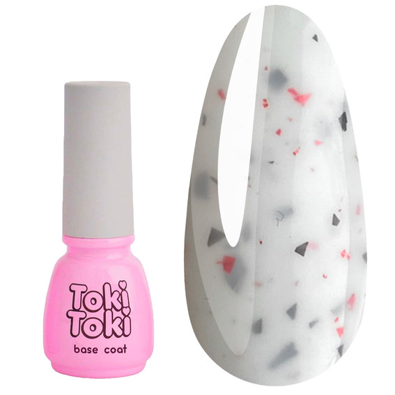 База Toki-Toki Terazzo Base TR05 молочный с черно-розовым поталью 5 мл - Фото №1