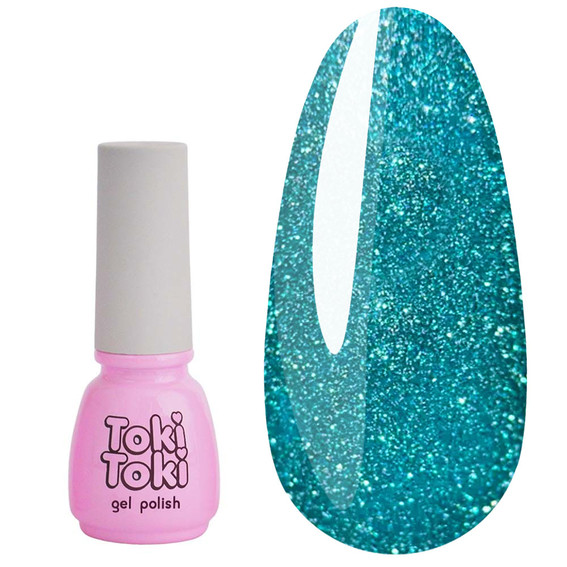 Гель-лак Toki-Toki Glitz GZ06 светоотражающий бирюзовый 5 мл - Фото №1