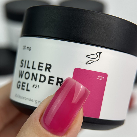 Гель для наращивания Siller UV/LED One Phase Wonder Gel №21 фуксия 30 мл (НФ-00021889) - Фото №2