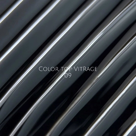Топ NAILSOFTHEDAY Color top Vitrage 09 без липкого слоя полупрозрачный черный 10 мл - Фото №2
