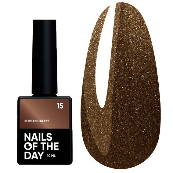 Гель-лак NAILSOFTHEDAY Korean cat eye 15 светло-коричневый 10 мл - Фото №1