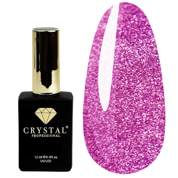 База для ногтей Crystal Base Disco №9 фуксия светоотражающая 12 мл - Фото №1