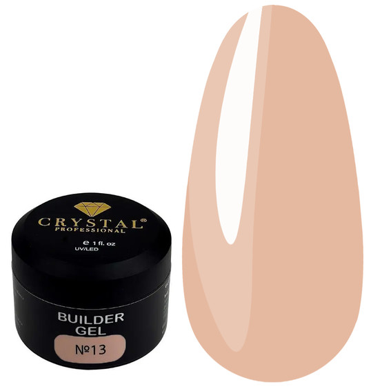 Гель для наращивания Crystal Builder Gel №13 светло-персиковый 15 мл - Фото №1