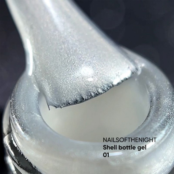 Гель NAILSOFTHENIGHT Shell Bottle gel 01 жемчужный белый 10 мл - Фото №3