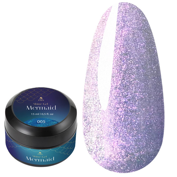 Гель F.O.X Shine Gel Mermaid 005 фиолетовый перламутровый 15 мл - Фото №1