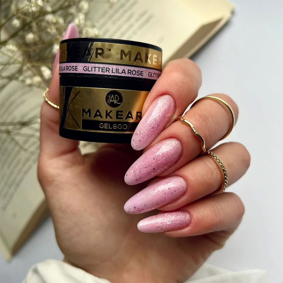 Гель для наращивания MAKEAR Gel&Go GG24 Glitter Lila Rose 50 мл - Фото №4