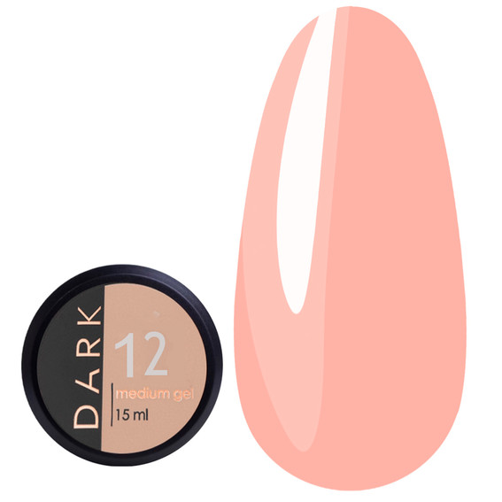 Гель для наращивания DARK Medium Gel №12 светло-розовый 15 мл - Фото №1