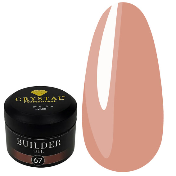 Гель для наращивания Crystal Builder Gel №67 темно-бежевый 30 мл - Фото №1