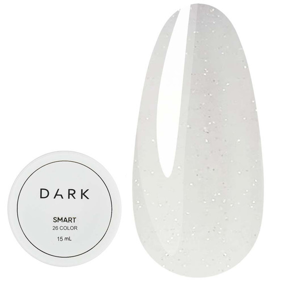 Гель для наращивания Dark Smart Builder gel 26 молочный с блестками 15 мл - Фото №1