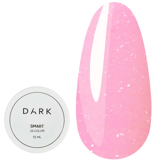 Гель для наращивания Dark Smart Builder gel 28 нежно-розовый с блестками 15 мл - Фото №1