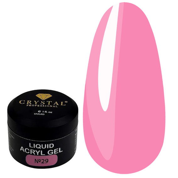 Акрил-гель для ногтей Crystal Liquid Acryl Gel №29 насыщенный розовый 15 мл - Фото №1