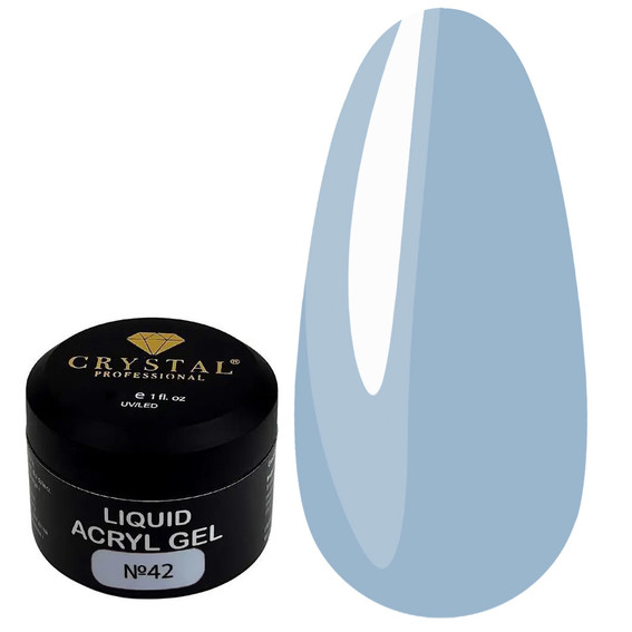 Акрил-гель для ногтей Crystal Liquid Acryl Gel №42 голубой 15 мл - Фото №1