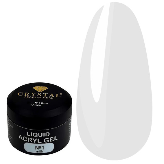 Акрил-гель для ногтей Crystal Liquid Acryl Gel Milk 30 мл - Фото №1