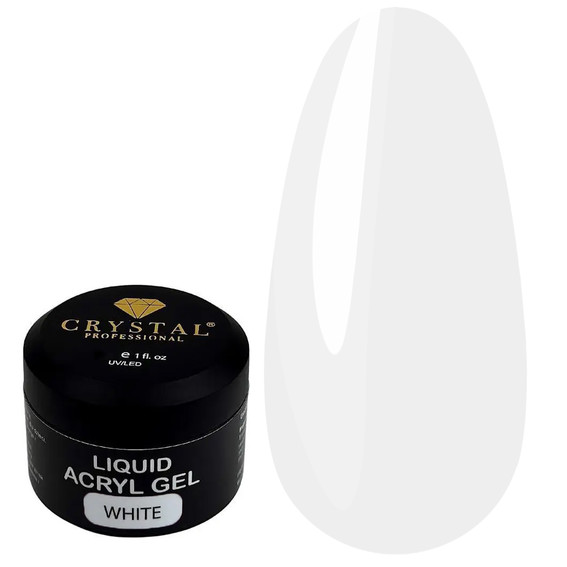 Акрил-гель для ногтей Crystal Liquid Acryl Gel White 30 мл - Фото №1