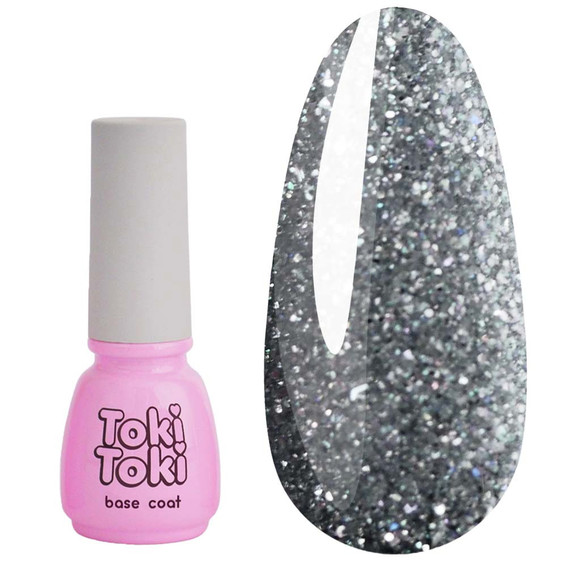 Base reflective Toki-Toki Cosmo Base CB02 silver with glitter 5 ml - Фото №1