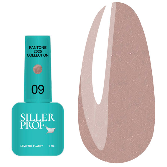 Гель-лак SILLER Pantone 09 светло-бежевый с шиммером 8 мл (НФ-00022216) - Фото №1