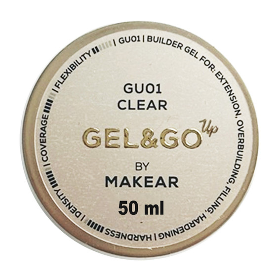 Гель для наращивания MAKEAR Gel&Go Up GU01 Clear 50 мл - Фото №1