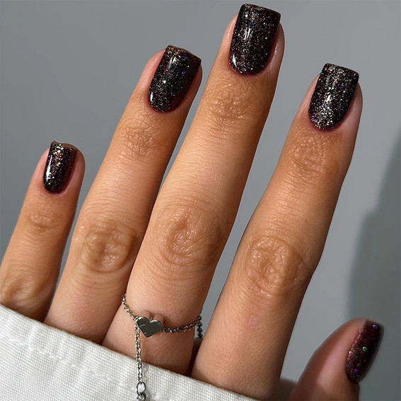 Гель-лак DARK 164 коричневый с шиммером 6 мл - Фото №3