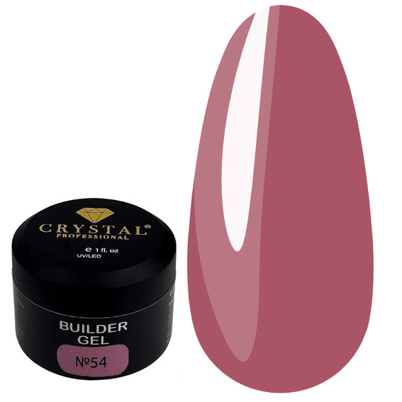 Гель для наращивания Crystal Builder Gel 54 пыльная роза 15 мл - Фото №1