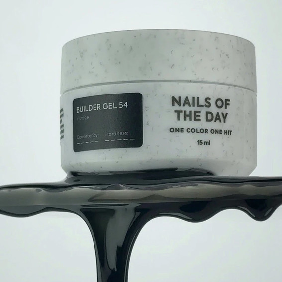 Гель для наращивания NAILSOFTHEDAY Builder gel 054 Vitrage черный 15 мл - Фото №5