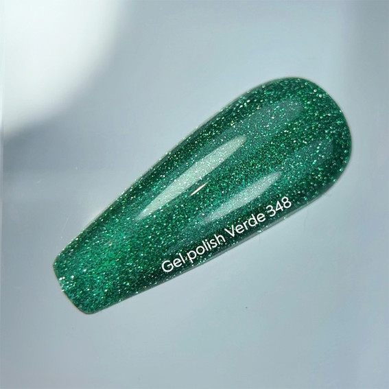 Гель-лак NAILSOFTHEDAY Gel Polish 348 Verde темно-зеленый светоотражающий 10 мл - Фото №4