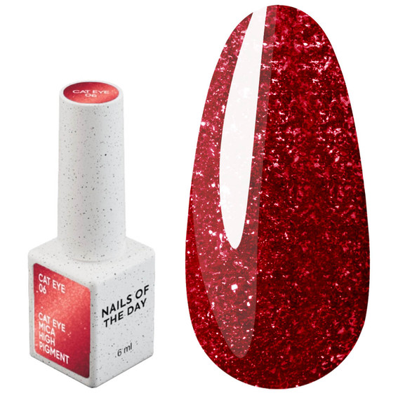Гель-лак NAILSOFTHEDAY Cat Eye Gel Polish 06 красный 6 мл - Фото №1