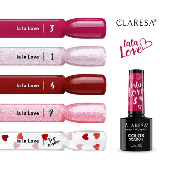 Гель-лак Claresa LA LA LOVE 4 красный с блестками 5 г - Фото №4