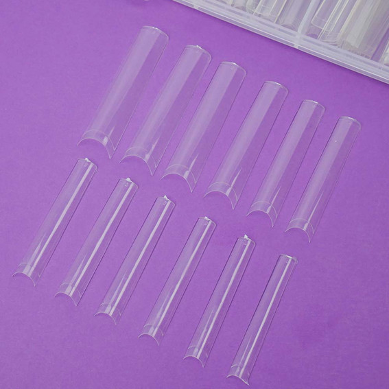 Гелевые типсы TUFI profi Half Cover Soft Gel Tips Квадрат Прозрачные 240 шт (0326341) - Фото №4