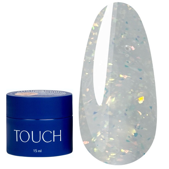 Гель для наращивания TOUCH Builder gel Shine mix 04 молочный с поталью 15 мл - Фото №1