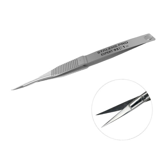 Professional hair tweezer with cuticle hook STALEKS  EXPERT 93 TYP 1 - Фото №1