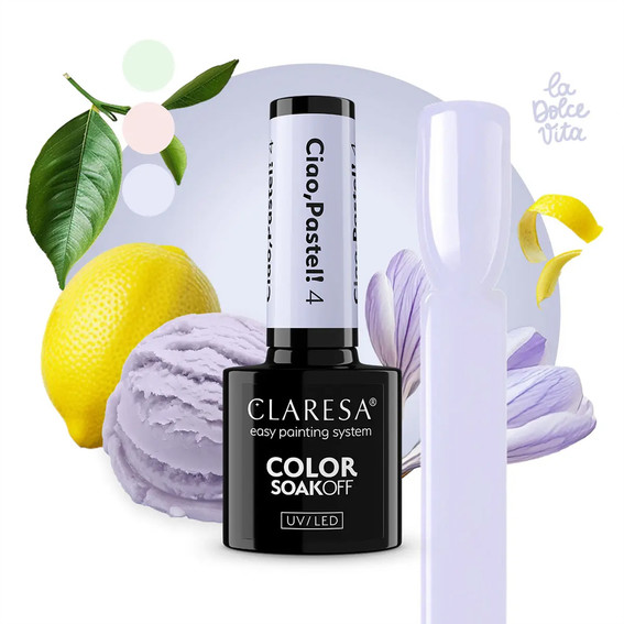 Гель-лак Claresa Ciao,Pastel! 4 кремовый светло-фиолетовый 5 мл - Фото №5