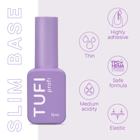 База адгезивная жидкая TUFI profi SLIM BASE прозрачная 10 мл (0330408) - Фото №7