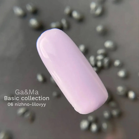 Гель-лак GA&MA Basic collection 006 нежно-лиловый 10 мл (7700296) - Фото №2
