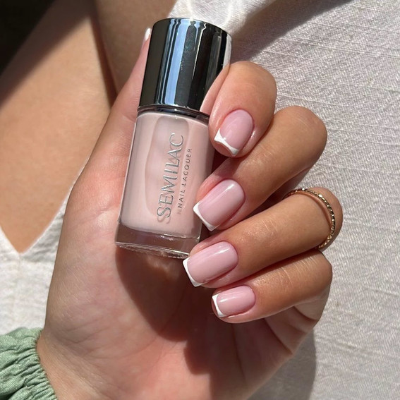 Classic nail polish Semilac Nail Lacquer 105 Delicate French 9 ml - Фото №5