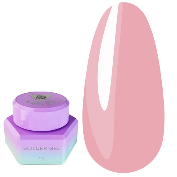 Гель для наращивания YOUARECUTE Builder Gel 6 пастельный розовый 15 мл (995-4855-1356) - Фото №1