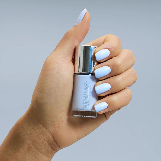 Классический лак для ногтей Semilac Nail Lacquer 123 Sky Blue 9 мл - Фото №5