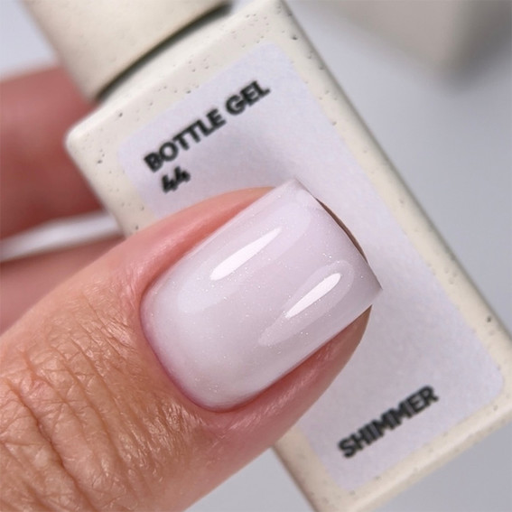 Гель NAILSOFTHEDAY Bottle gel 44 белый с шиммером 10 мл - Фото №4